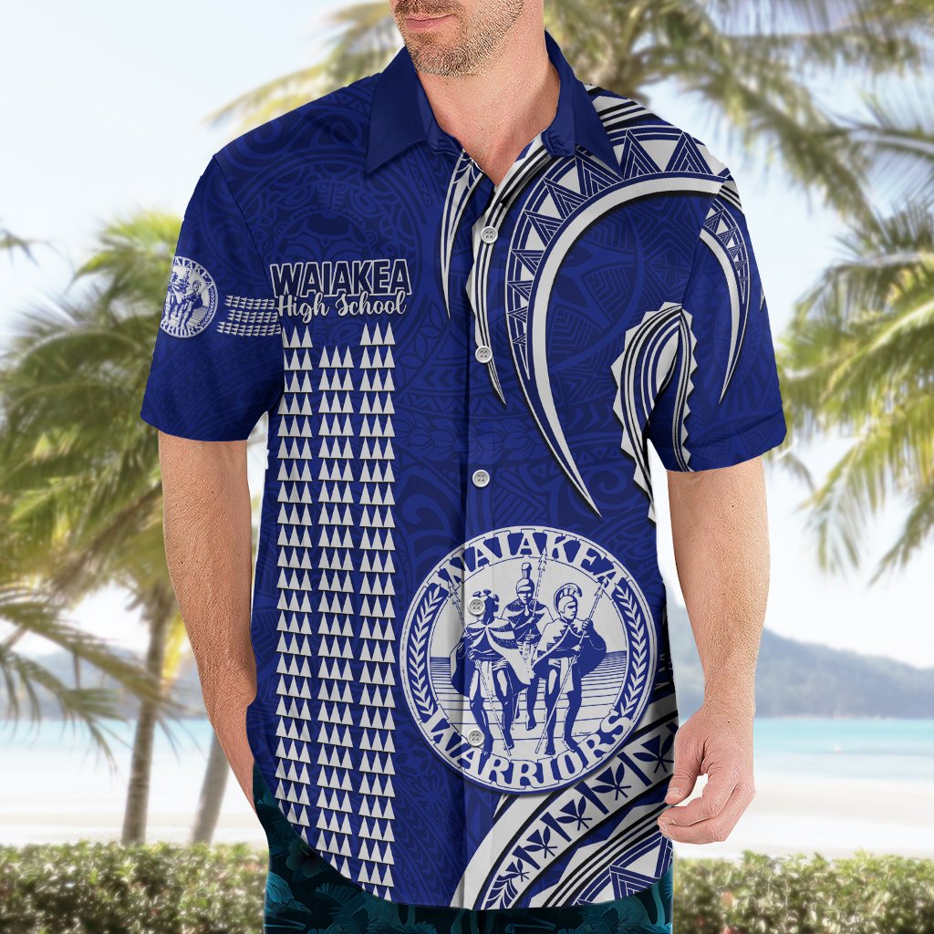 Hawaii Waiakea High School Hawaiian Shirt Polynesian Kakau Pattern LT14 - Polynesian Pride