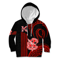 Personalised Hawaii Kalani High School Kid Hoodie Polynesian Kakau Pattern LT14 Hoodie Red - Polynesian Pride