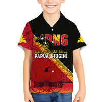 Papua New Guinea Family Matching Short Sleeve Bodycon Dress and Hawaiian Shirt Independen Stet bilong Papua Niugini Unique Version LT14 Son's Shirt Red - Polynesian Pride