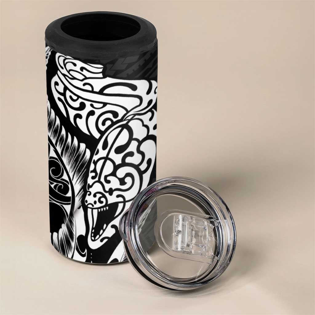 New Zealand Eel Can Cooler Tumbler Tuna Aotearoa Maori Patten - Black