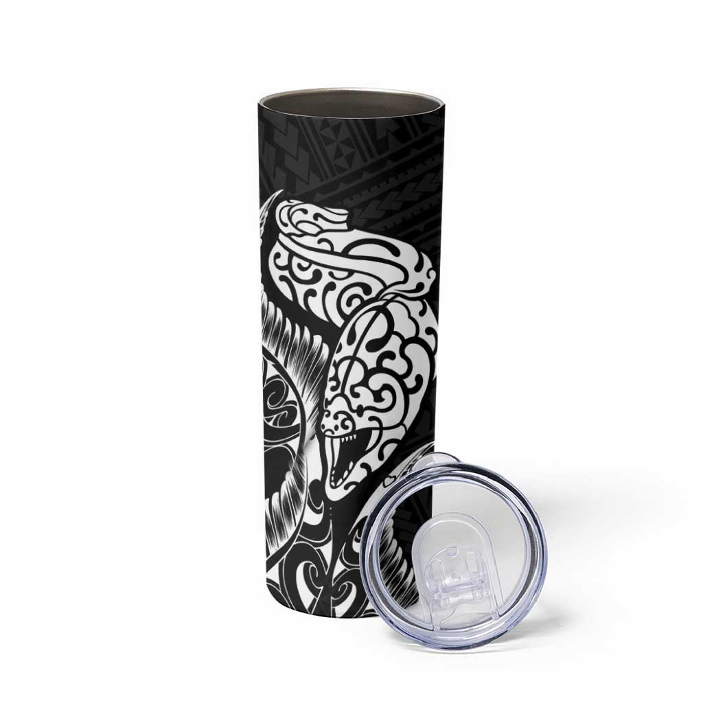 New Zealand Eel Skinny Tumbler Tuna Aotearoa Maori Patten - Black LT14 - Polynesian Pride
