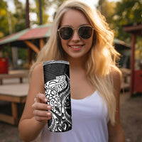 New Zealand Eel Skinny Tumbler Tuna Aotearoa Maori Patten - Black LT14 - Polynesian Pride