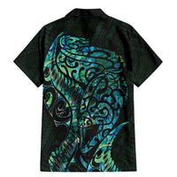 New Zealand Eel Family Matching Mermaid Dress and Hawaiian Shirt Tuna Aotearoa Maori With Paua Shell - Turquoise LT14 - Polynesian Pride