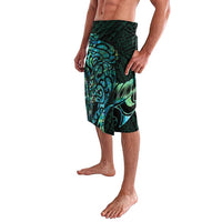 New Zealand Eel Lavalava Tuna Aotearoa Maori With Paua Shell - Turquoise