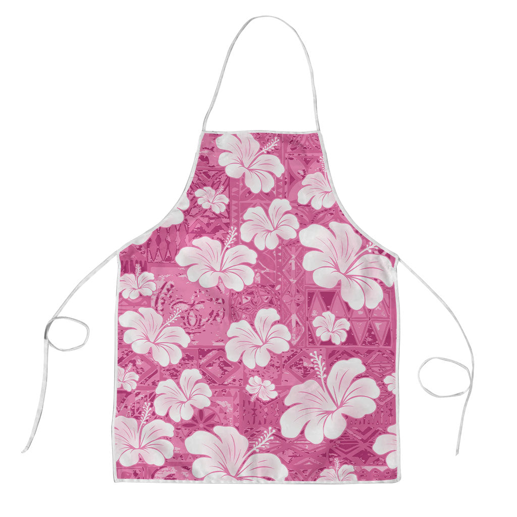 Pink Bula Fiji Masi Hibiscus Seamless Apron