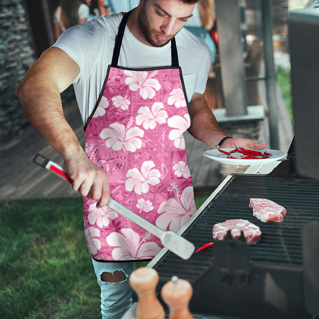 Pink Bula Fiji Masi Hibiscus Seamless Apron