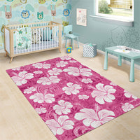 Pink Bula Fiji Masi Hibiscus Seamless Area Rug