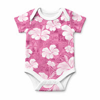 Pink Bula Fiji Masi Hibiscus Seamless Baby Onesie