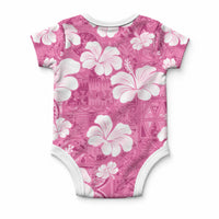 Pink Bula Fiji Masi Hibiscus Seamless Baby Onesie