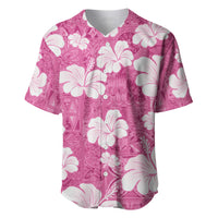 Pink Bula Fiji Masi Hibiscus Seamless Baseball Jersey