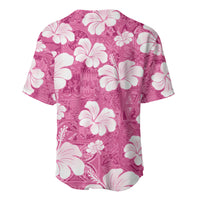 Pink Bula Fiji Masi Hibiscus Seamless Baseball Jersey