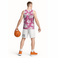 Pink Bula Fiji Masi Hibiscus Seamless Basketball Jersey