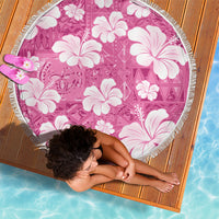 Pink Bula Fiji Masi Hibiscus Seamless Beach Blanket