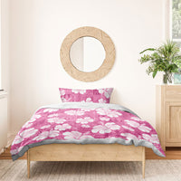 Pink Bula Fiji Masi Hibiscus Seamless Bedding Set