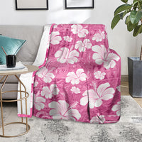 Pink Bula Fiji Masi Hibiscus Seamless Blanket
