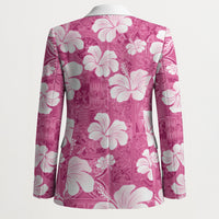 Pink Bula Fiji Masi Hibiscus Seamless Blazer