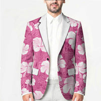 Pink Bula Fiji Masi Hibiscus Seamless Blazer