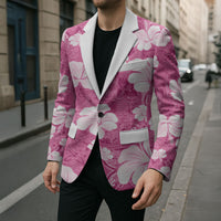 Pink Bula Fiji Masi Hibiscus Seamless Blazer