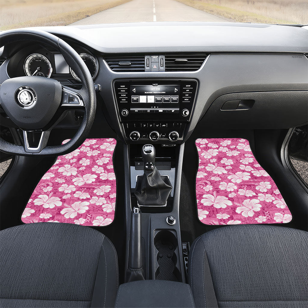 Pink Bula Fiji Masi Hibiscus Seamless Car Mats