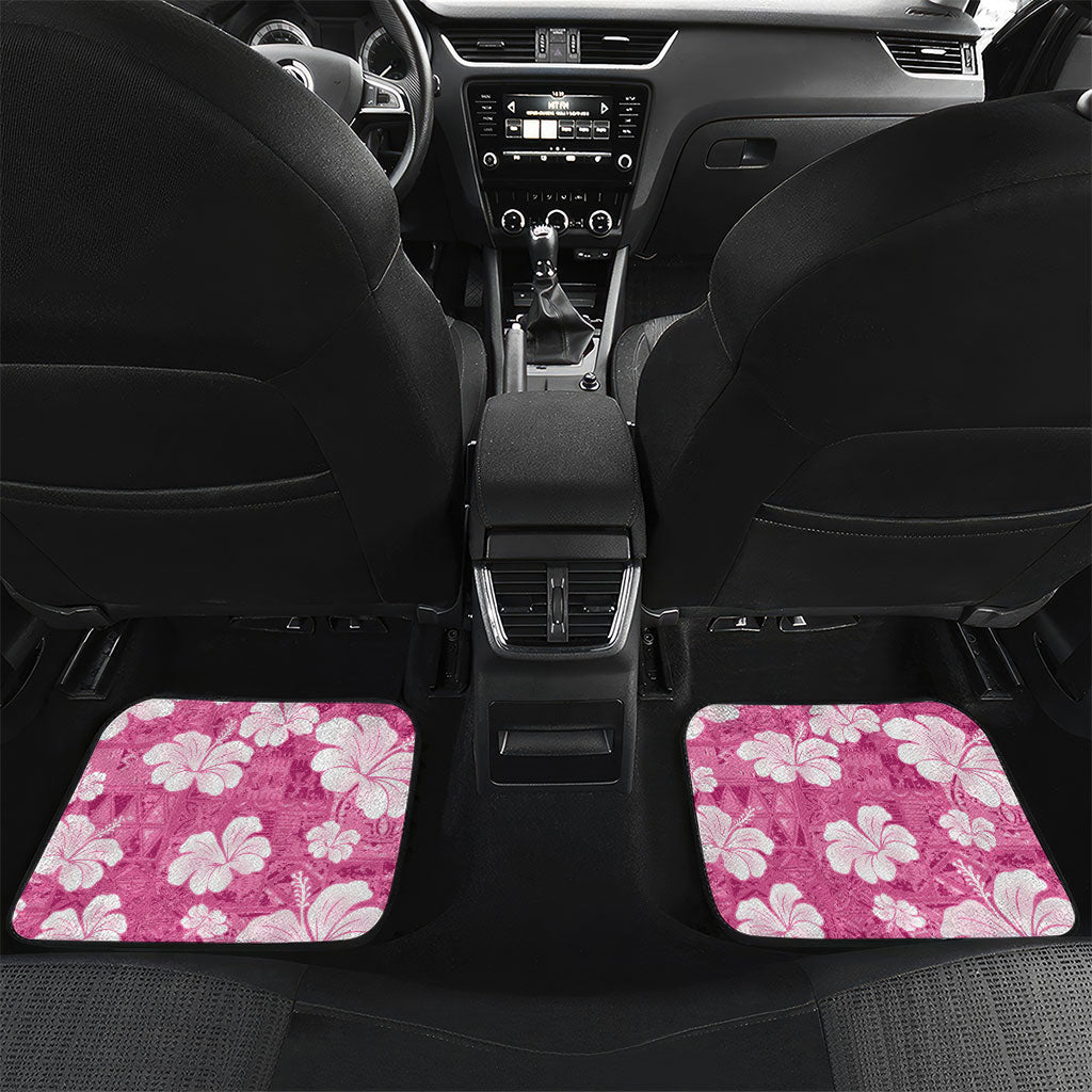 Pink Bula Fiji Masi Hibiscus Seamless Car Mats