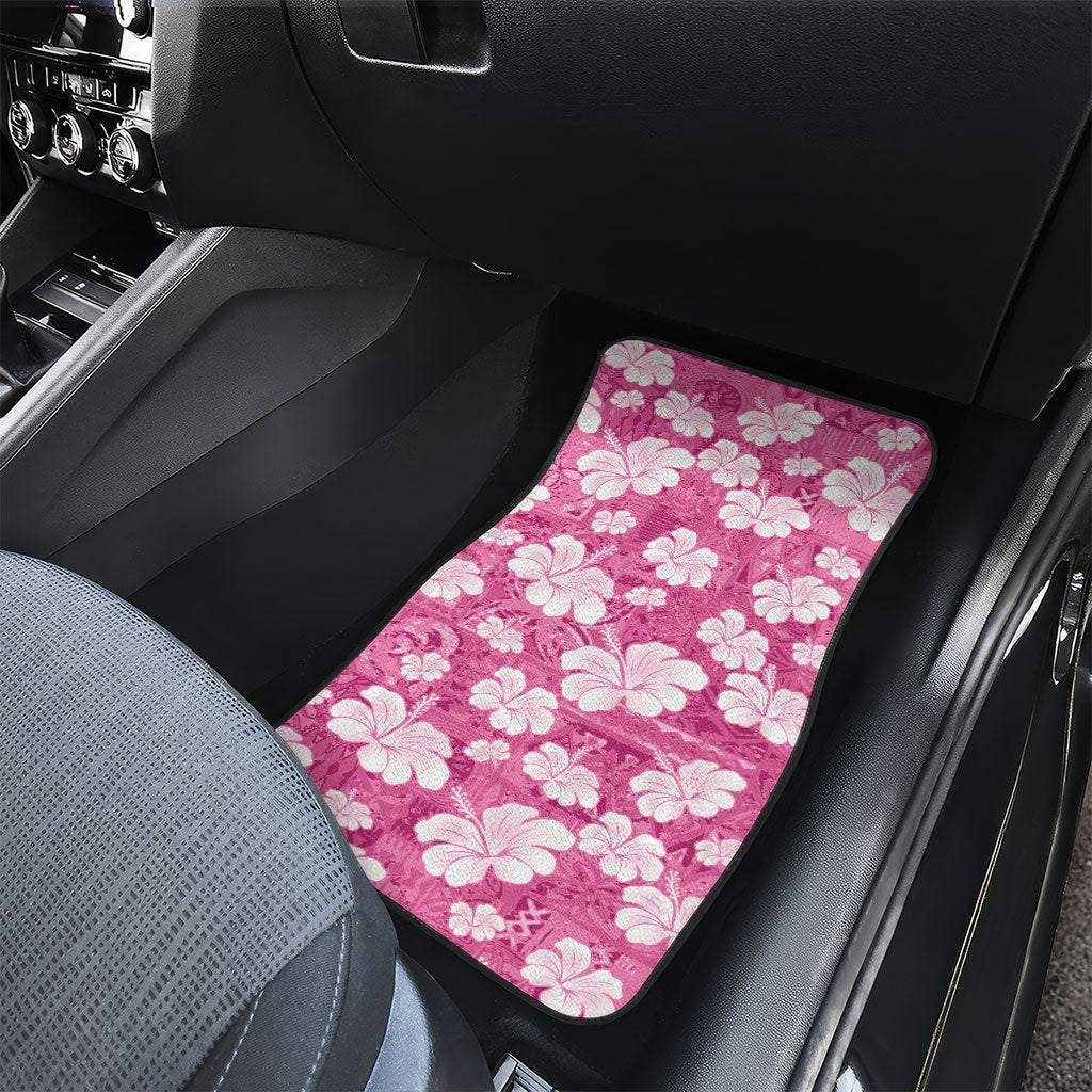 Pink Bula Fiji Masi Hibiscus Seamless Car Mats
