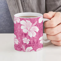 Pink Bula Fiji Masi Hibiscus Seamless Ceramic Mug