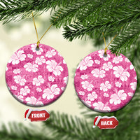 Pink Bula Fiji Masi Hibiscus Seamless Ceramic Ornament