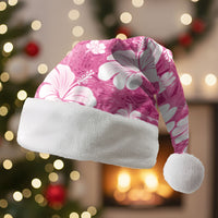 Pink Bula Fiji Masi Hibiscus Seamless Christmas Santa Hat