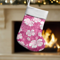 Pink Bula Fiji Masi Hibiscus Seamless Christmas Stocking