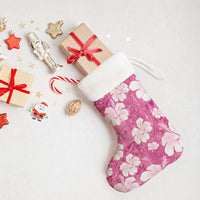 Pink Bula Fiji Masi Hibiscus Seamless Christmas Stocking