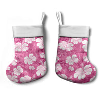 Pink Bula Fiji Masi Hibiscus Seamless Christmas Stocking