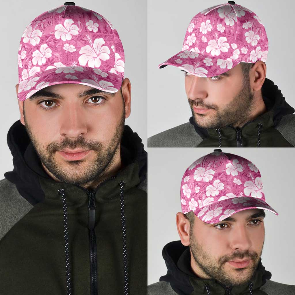 Pink Bula Fiji Masi Hibiscus Seamless Classic Cap