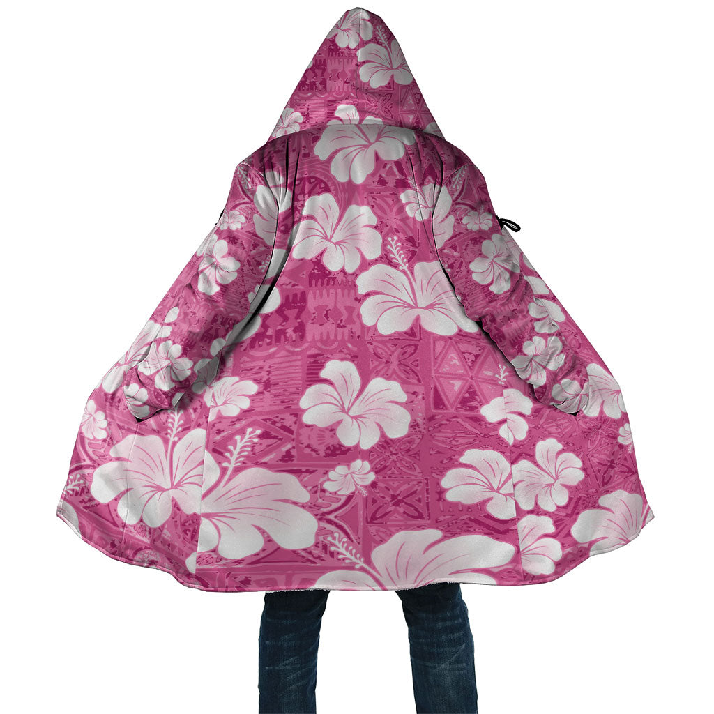 Pink Bula Fiji Masi Hibiscus Seamless Cloak