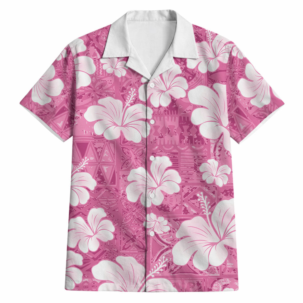 Pink Bula Fiji Masi Hibiscus Seamless Hawaiian Shirt