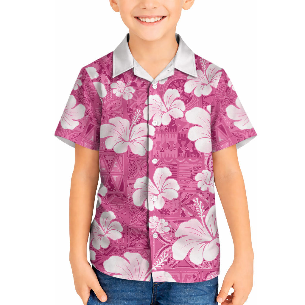 Pink Bula Fiji Masi Hibiscus Seamless Hawaiian Shirt