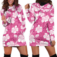 Pink Bula Fiji Masi Hibiscus Seamless Hoodie Dress