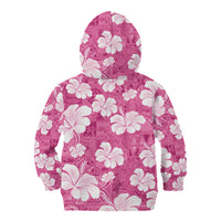 Pink Bula Fiji Masi Hibiscus Seamless Kid Hoodie