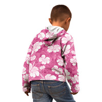Pink Bula Fiji Masi Hibiscus Seamless Kid Hoodie