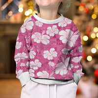 Pink Bula Fiji Masi Hibiscus Seamless Kid Ugly Christmas Sweater