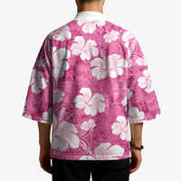 Pink Bula Fiji Masi Hibiscus Seamless Kimono