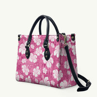 Pink Bula Fiji Masi Hibiscus Seamless Leather Bag