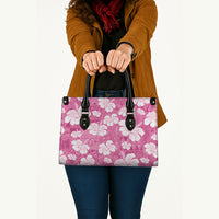 Pink Bula Fiji Masi Hibiscus Seamless Leather Bag