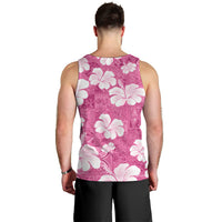 Pink Bula Fiji Masi Hibiscus Seamless Men Tank Top