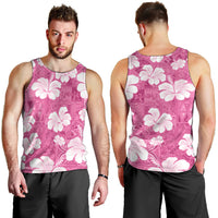 Pink Bula Fiji Masi Hibiscus Seamless Men Tank Top