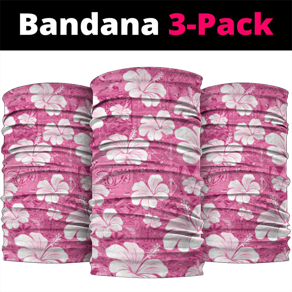 Pink Bula Fiji Masi Hibiscus Seamless Neck Gaiter