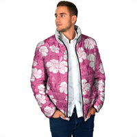 Pink Bula Fiji Masi Hibiscus Seamless Padded Jacket