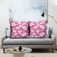 Pink Bula Fiji Masi Hibiscus Seamless Pillow Cover