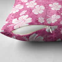 Pink Bula Fiji Masi Hibiscus Seamless Pillow Cover