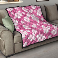 Pink Bula Fiji Masi Hibiscus Seamless Quilt