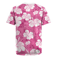 Pink Bula Fiji Masi Hibiscus Seamless Rugby Jersey